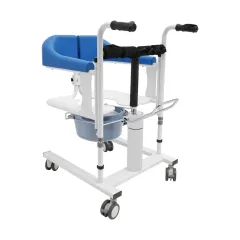 Scaun hidraulic multifuncțional pentru transfer pacienți – ridicare, transport și utilizare WC, sarcina 150 kg