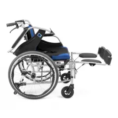 Scaun rulant manual din aluminiu Premium-TIM – albastru