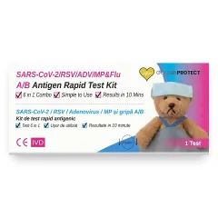 Kit Test Rapid Infectii Respiratorii Combo 6-în-1 (Gripă A/B, COVID-19, RSV, Adenovirus, Mycoplasma)