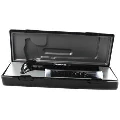 Otoscop E-SCOPE cu iluminare LED fibră optică 3,7V, optică pivotantă, negru cu husă rigidă (1 buc)