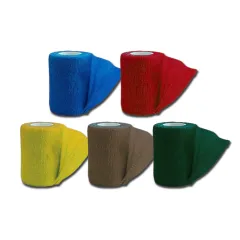 Bandaj elastic coeziv din material netesut 4,5 m × 10 cm, mix 5 culori (cutie 10 buc)