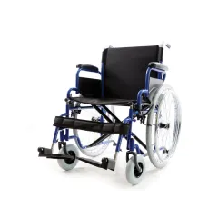 Scaun cu rotile Oxford Plus, lățime șezut 46 cm, cadru oțel albastru, roți spate PU Ø 61 cm (1 buc)