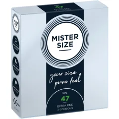 Prezervative Mister Size XS 47mm – potrivire precisă, 3 bucăți