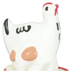 Prezervativ decorativ pictat manual Condomerie Chicken White