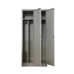Vestiar metalic, 2 compartimente, bară umerașe, 800x450x1800mm, gri, A888 B4U