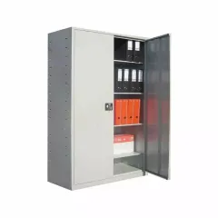 Fișet metalic, 2 uși, 4 polițe, 40 kg/poliță, 900x400x1800mm, gri, A177/9 B4U