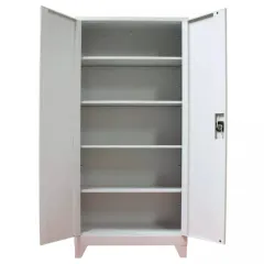 Fișet metalic, 2 uși, 4 polițe, 40 kg/poliță, 900x400x1800mm, cu picioare, gri, A177/9 B4U