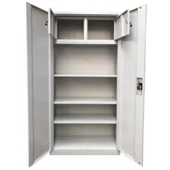 Fișet metalic cu 2 uși casetă și 4 polițe 35kg/poliță 900x400x1900mm cu picioare