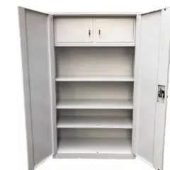 Fișet metalic, 2 uși, 3 polițe, 40 kg/poliță, 900x400x1800mm, cu picioare, gri, A180/6 B4U