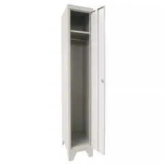 Vestiar metalic, 1 compartiment, bară umerașe, 312x450x1800mm, gri, A894 B4U