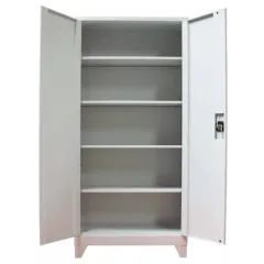 Fișet metalic, 2 uși, 4 polițe, 40 kg/poliță, 900x400x1800mm, cu picioare, gri, A177/9 B4U, la palet