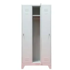 Vestiar metalic 3 compartimente cu picioare bară umerașe 900x450x1800mm gri B801/8 B4U la palet