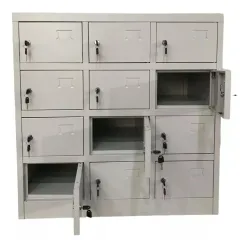 Vestiar metalic, 12 compartimente 3x4, 900x500x900mm, gri, B4U, la palet