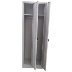 Vestiar metalic, 2 compartimente, bară umerașe, 600x450x1800mm, gri, A891/8 B4U, la palet