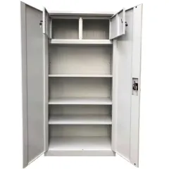 Fișet metalic, 2 uși, 3 polițe, 40 kg/poliță, 900x400x1800mm, cu picioare, gri, A180/6 B4U, la palet