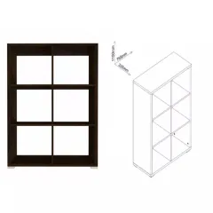 Etajeră birou din PAL 6 rafturi sonoma dark 76.5x33.5x115 cm