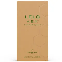 Prezervative LELO HEX Organic din latex organic cu L-arginină, 12 buc