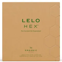 Prezervative LELO HEX Organic din latex organic cu L-arginină, 36 buc