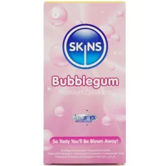 Prezervative Skins Bubblegum – aromă de gumă de mestecat, 8 bucăți