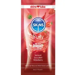 Lubrifiant intim pe bază de apă Skins Fruity Strawberry – 5 ml