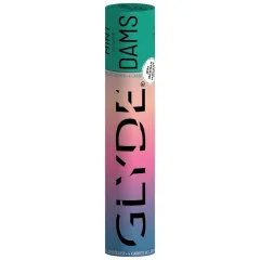 Barieră latex pentru sex oral Sheer Glyde Dams – aromă mentă, 4 buc