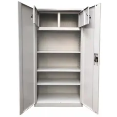 Fișet metalic, 2 uși, 4 polițe și 2 casete, 35 kg/poliță, 900x400x1900mm, gri, B4U, montat