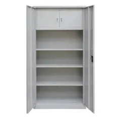 Fișet metalic, 2 uși, 3 polițe și 2 casete, 40 kg/poliță, 900x400x1800mm, gri, A180/6 B4U, montat