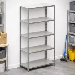 Raft metalic GRI 5 polițe METAL 150 kg/poliță 200x120x50 cm montaj cu SURUB