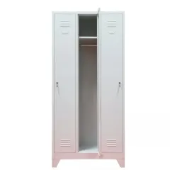 Vestiar metalic, 3 compartimente, cu picioare, bară umerașe, 900x450x1800mm, gri, B801/8 B4U, montat