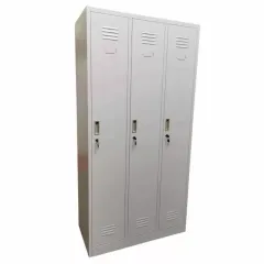 Vestiar metalic, 3 compartimente, bară umerașe, 900x450x1800mm, gri, B801/8 B4U, montat