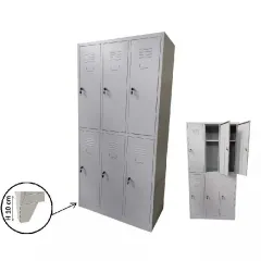 Vestiar cusetat 3x2 cu 6 compartimente - 889x450x1800mm B802 CU PICIOARE FIXE