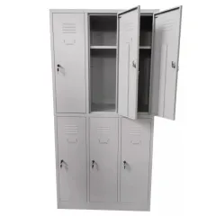 Vestiar metalic, 6 compartimente 3x2, 1 poliță, 889x450x1800mm, gri, B802 B4U