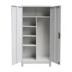 Vestiar fișet spațiu cu polițe și spațiu pentru haine cu bară 920x500x1950 cu picioare MONTAT