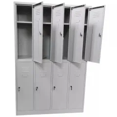 Vestiar metalic, 8 compartimente 4x2, 1175x450x1800mm, gri, montat