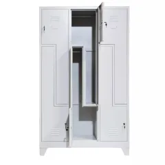 Vestiar metalic, 6 compartimente 3x2 tip Z, bară umerașe, 1150x450x1800mm, gri, B4U