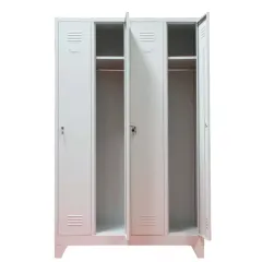 Vestiar metalic, 4 compartimente, bară umerașe, 1175x450x1800mm, gri, C856 B4U, la palet