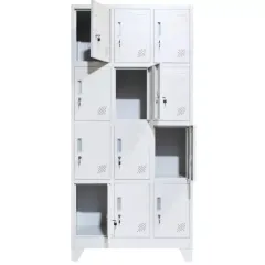 Vestiar cusetat 3x4 cu 12 compartimente - 900x500x1800mm B808 CU PICIOARE FIXE, la palet
