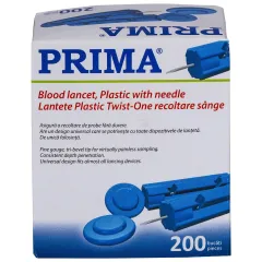 Lantete din plastic twist-one PRIMA, pentru recoltare de sange, 28G, compatibile cu dispozitive universale, 200 bucati