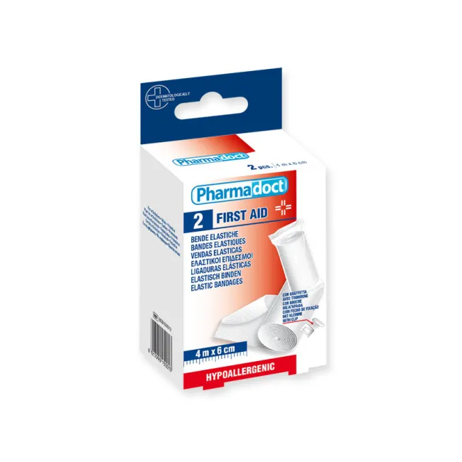 Bandaj elastic cu clema Pharmadoct, 4m x 6cm, 2 bucati