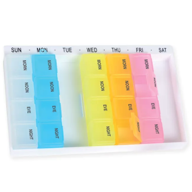 Organizator medicamente cu 7 x 4 compartimente detasabile , engleza, Gima