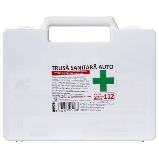Trusa sanitara de Prim Ajutor Auto