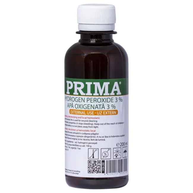 ​Apa Oxigenata (Peroxid de Hidrogen) 3%, 200 ml