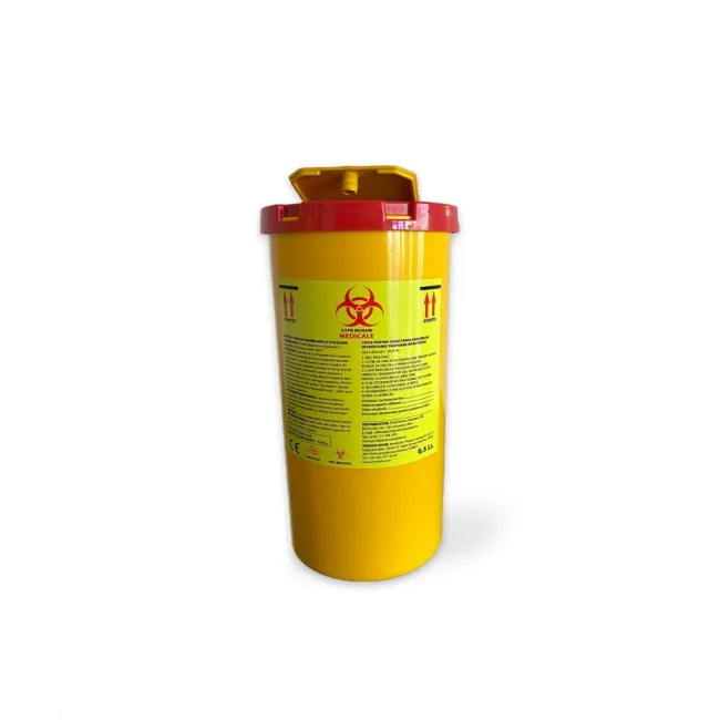 Cutie deșeuri înțepătoare-tăietoare, din polipropilenă, avizată ADR, capacitate 5L