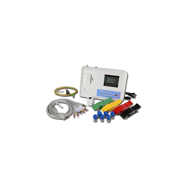Electrocardiograf Digital Portabil cu 1 Canal – Ecran LCD, Imprimantă Termică de Înaltă Rezoluție, Achiziție 12 Derivații și Protecție la Defibrilare