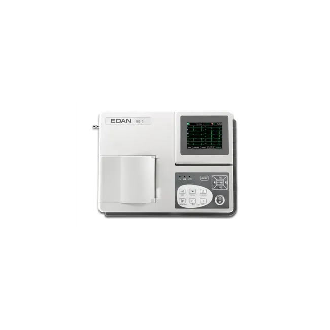 Electrocardiograf Portabil cu 3 Canale Edan SE-3 Color – Ecran Rabatabil, Diagnostic Automat (CSE/AHA/MIT), Stocare 500 Teste și Conectivitate PC