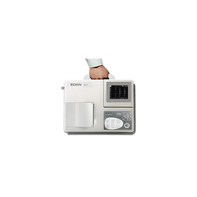 Electrocardiograf Portabil cu 3 Canale Edan SE-3 Color – Ecran Rabatabil, Diagnostic Automat (CSE/AHA/MIT), Stocare 500 Teste și Conectivitate PC