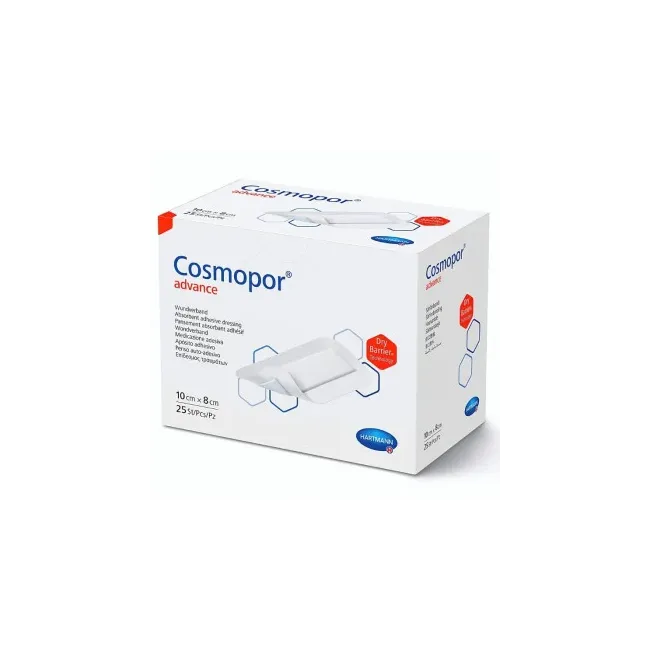 Plasturi postoperatorii sterili, autoadezivi, cu capacitate mare de absorbție Cosmopor® Advance 10 x 8 cm, 25 buc , Hartmann