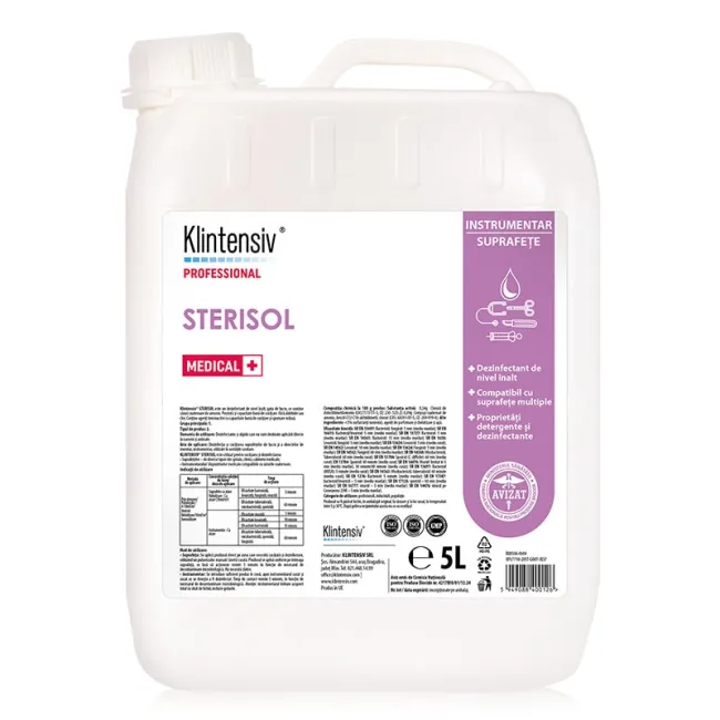 Dezinfectant STERISOL gata de utilizare (RTU) de nivel inalt pentru suprafete si instrumentar, 5 litri