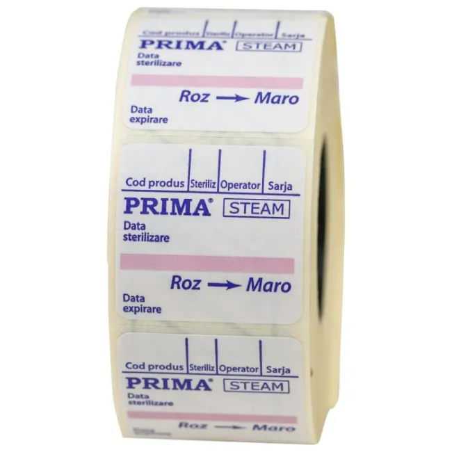 Etichete dublu adezive pentru sterilizarea cu abur