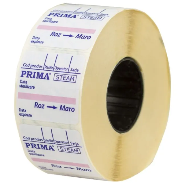 Etichete dublu adezive pentru sterilizarea cu abur
